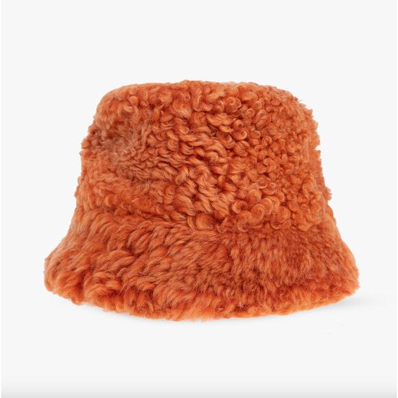 cult gaia kumi orange shearling wool bucket hat - Picture 4 of 8
